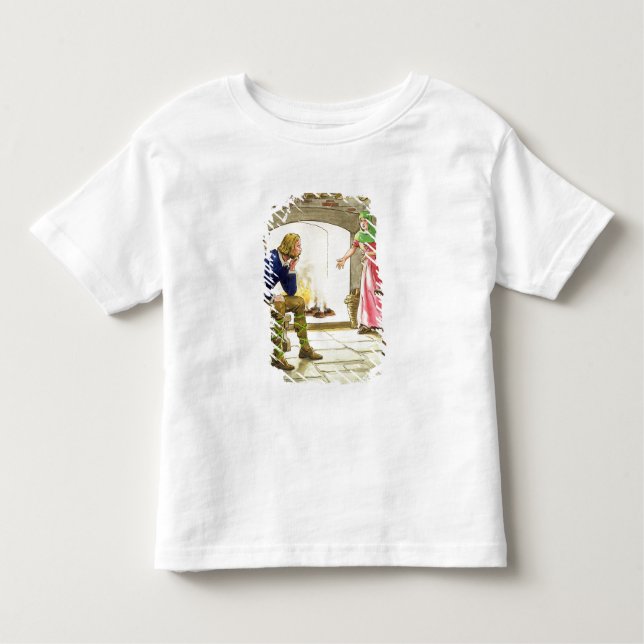 Camiseta Infantil Rei Alfred (849-99) que queima os bolos, 'da (Frente)