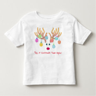 Camiseta Infantil Reindeer e Ornaments Toddler T-shirt