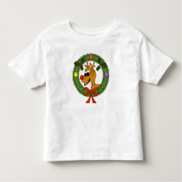 Camiseta Infantil Reindeer em Wreath Toddler T-Shirt
