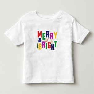 Camiseta Infantil Reindeer feliz e pinheiro brilhante Snowman