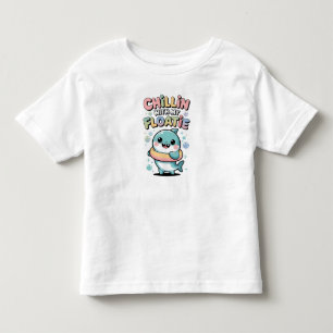 Camiseta Infantil Relaxando com meu boia   Bebê Tubarão