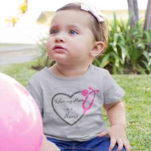 Camiseta Infantil Relaxe Minha Mãe É Uma Enfermeira Coração Estetosc