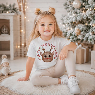 Camiseta Infantil Rena Fofa Terra de Maravilhas de