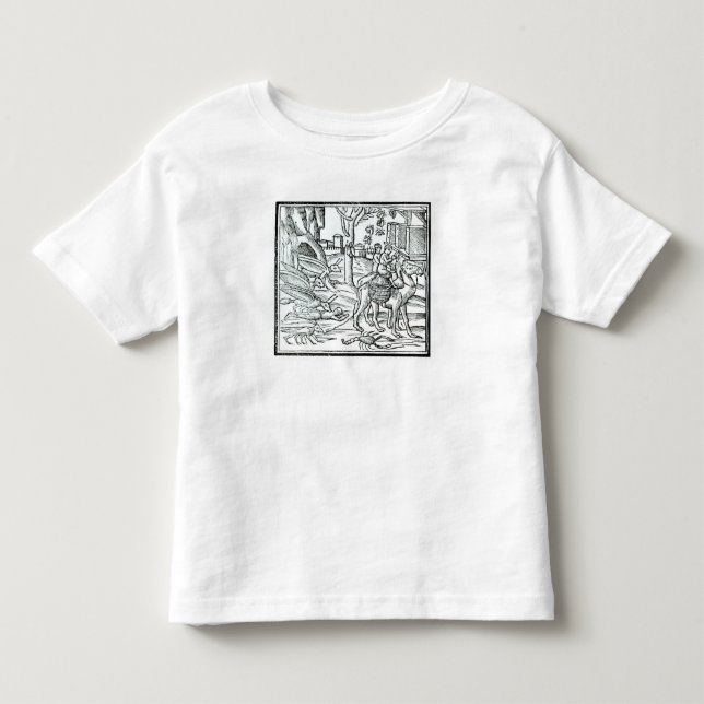 Camiseta Infantil Representação do praga, 1572 (Frente)