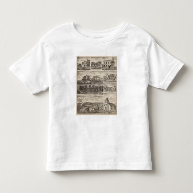 Camiseta Infantil Residências, negócios, e cidade de Eyota (Frente)