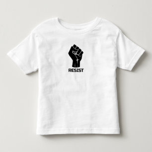 Camiseta Infantil Resistir com punho - em preto