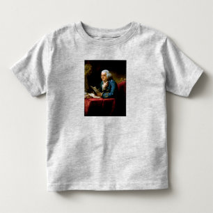 Camiseta Infantil Retrato aproximado, Benjamin Franklin Pai Fundador