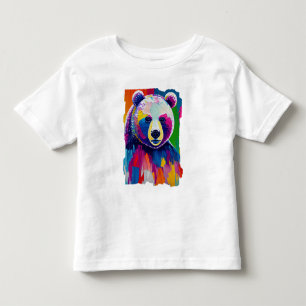 Camiseta Infantil Retrato Colorido do Urso