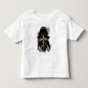 Camiseta Infantil Retrato da mulher segurando microfone