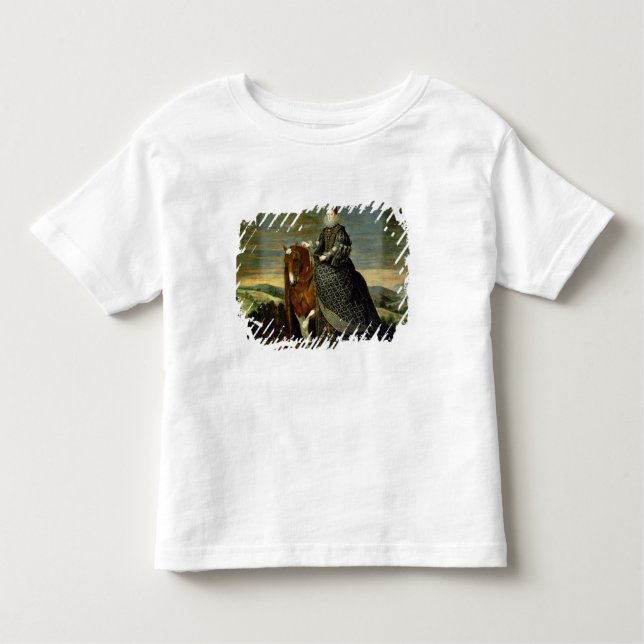 Camiseta Infantil Retrato da rainha Margaret de Áustria 1629-35 (Frente)