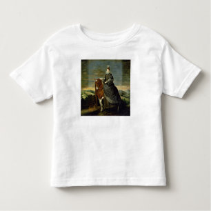 Camiseta Infantil Retrato da rainha Margaret de Áustria 1629-35