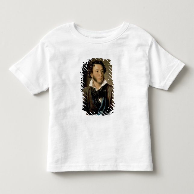 Camiseta Infantil Retrato de Alexander Pushkin (Frente)