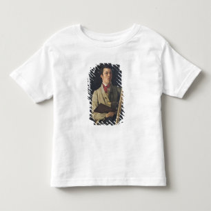 Camiseta Infantil Retrato de auto, sentando-se ao lado de uma