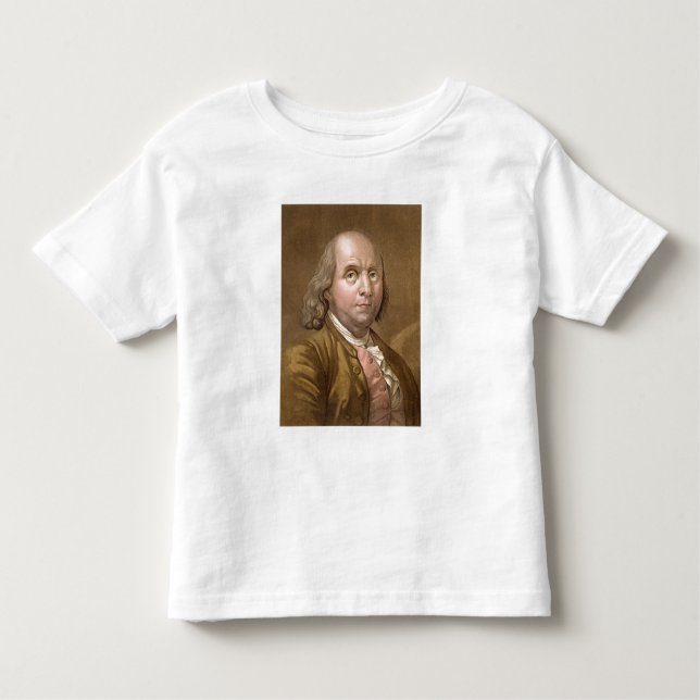 Camiseta Infantil Retrato de Benjamin Franklin (1706-90), 'do Le (Frente)