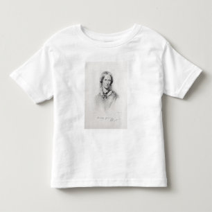 Camiseta Infantil Retrato de Charlotte Bronte, gravado pelo
