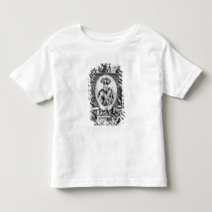 Camiseta Infantil Retrato de Francisco Pizarro com alegórico