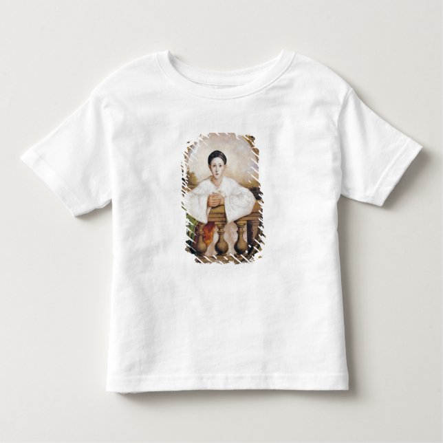 Camiseta Infantil Retrato de Gaspard Deburau como Pierrot, c.1815 (Frente)
