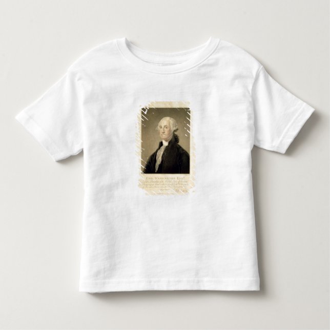 Camiseta Infantil Retrato de George Washington, gravado por William (Frente)