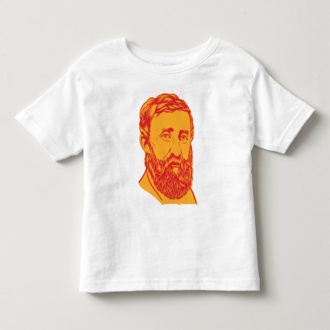 Camiseta Infantil Retrato de Henry David Thoreau (Frente)
