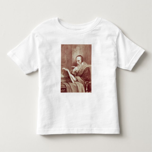 Camiseta Infantil Retrato de João Calvino (1509-1564) (gravura) (Frente)