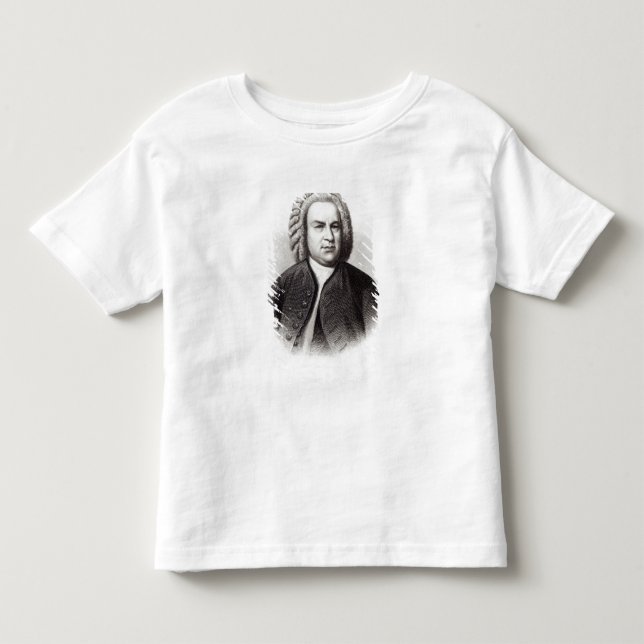 Camiseta Infantil Retrato de Johann Sebastian Bach (Frente)