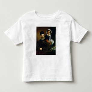Camiseta Infantil Retrato de Manet de M e de Sra. Auguste Manet