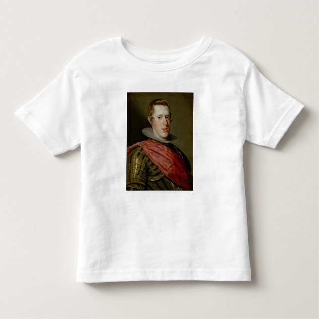 Camiseta Infantil Retrato de Philip IV na armadura, 1628 (Frente)
