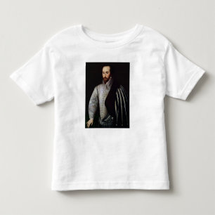 Camiseta Infantil Retrato de Sir Walter Raleigh 1588