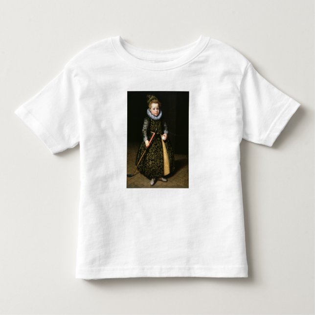 Camiseta Infantil Retrato de um menino de quatro anos com clube e (Frente)