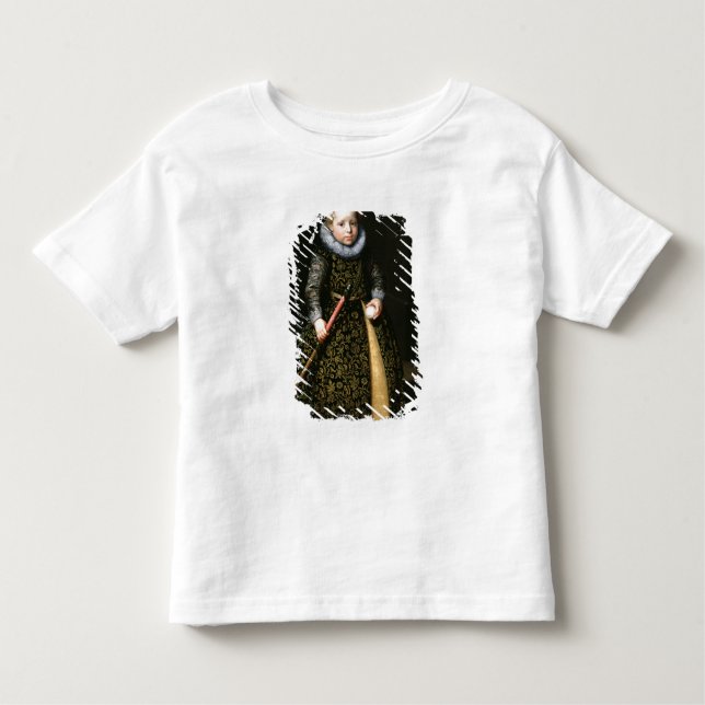 Camiseta Infantil Retrato de um menino de quatro anos com clube e (Frente)
