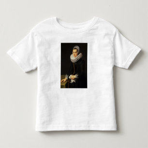 Camiseta Infantil Retrato de uma Dama num Vestido Negro