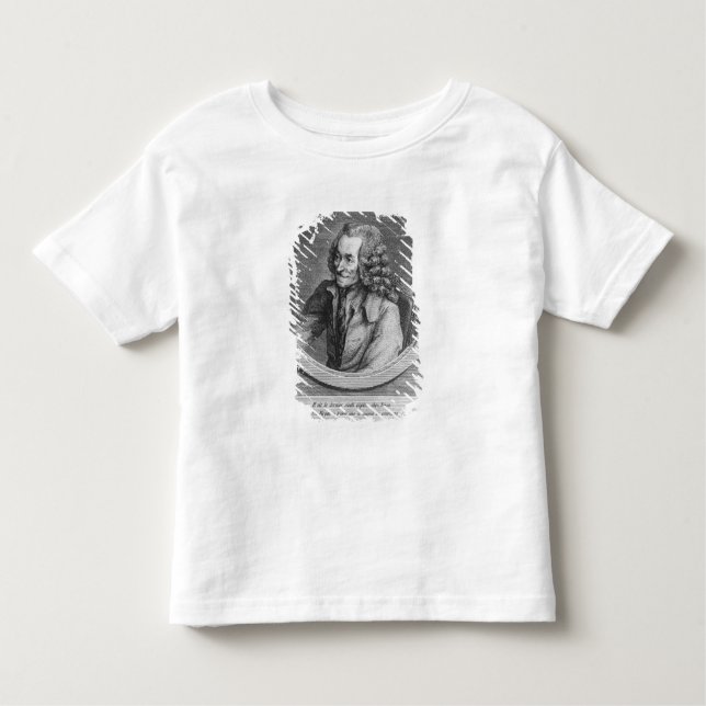 Camiseta Infantil Retrato de Voltaire, de um desenho (Frente)