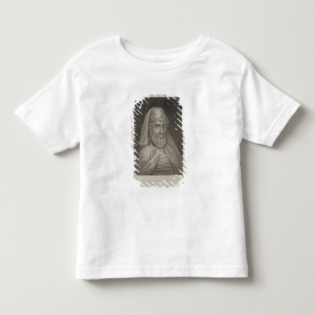 Camiseta Infantil Retrato de William Caxton e de sua impressora (Frente)