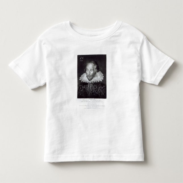 Camiseta Infantil Retrato de William Shakespeare (Frente)