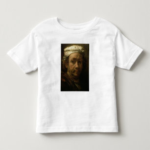 Camiseta Infantil Retrato do artista em sua armação, detalhe de
