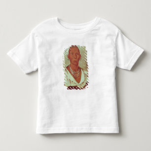 Camiseta Infantil Retrato do falcão preto, chefe indiano