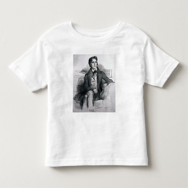 Camiseta Infantil Retrato Franz Liszt do agosto de 1832 (Frente)