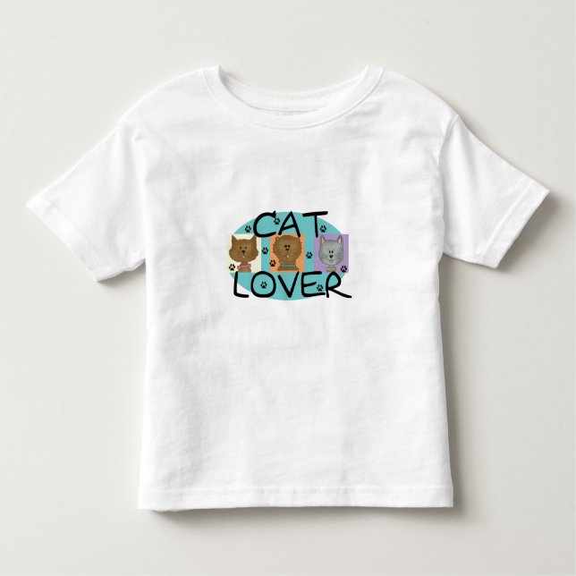 Camiseta Infantil Retratos do amante do gato (Frente)