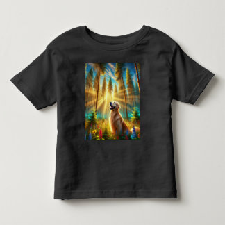 Camiseta Infantil Retriever de ouros na Floresta Encantada