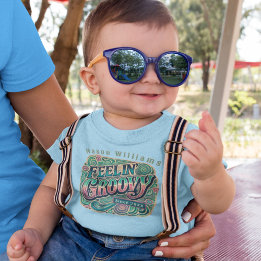 Camiseta Infantil Retro 70s Vintage Psychedelic Blue