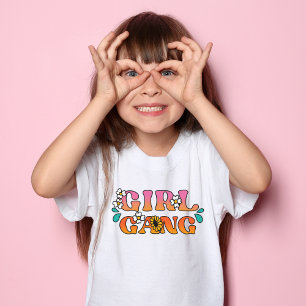Camiseta Infantil Retro Adorável "Gangue Rapariga" Toddler T-Shirt