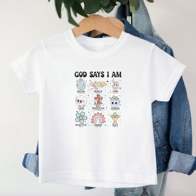 Camiseta Infantil Retro Christian Deus Diz Que Sou Páscoa (Criador carregado)