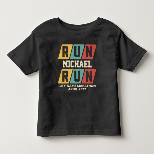 Camiseta Infantil Retro Custom Name Marathon Support (Frente)