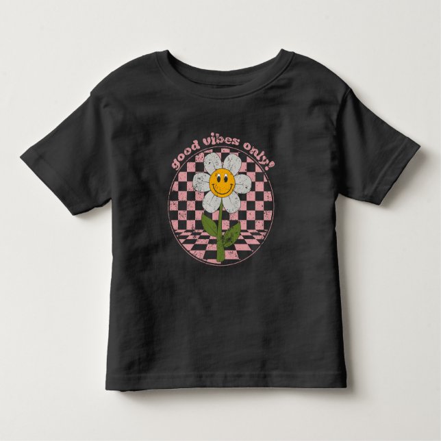Camiseta Infantil Retro Daisy dos anos 70 | Apenas boas vibrações (Frente)