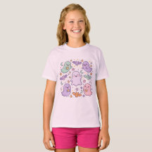 Camiseta infantil retrô de Halloween , Rosa Assust