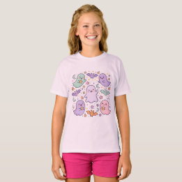 Camiseta infantil retrô de Halloween , Rosa Assust