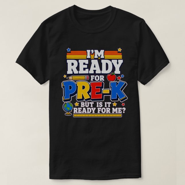 Camiseta Infantil Retro Divertida para Pré-Escola  (Frente do Design)