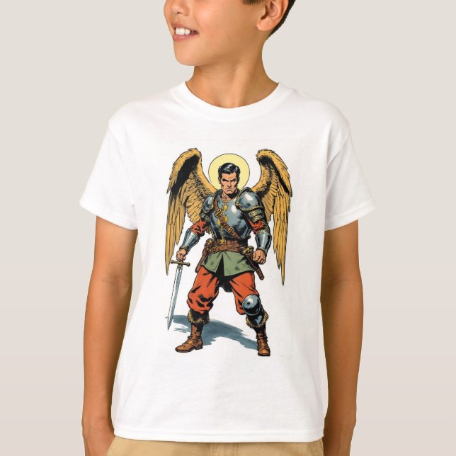 Camiseta Infantil Retro Estilo Desenho St Michael (Frente)