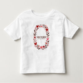 Camiseta Infantil Retro Floral Heart Valentine Custom Grandma Mom