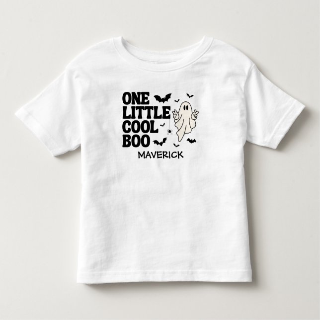 Camiseta Infantil Retro Ghost One Halloween Boy 1st Birthday (Frente)